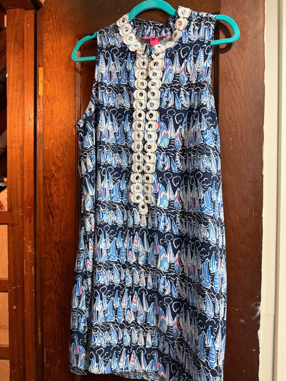 Lilly Pulitzer  Blue Sailboat Print Sleeveless Dress